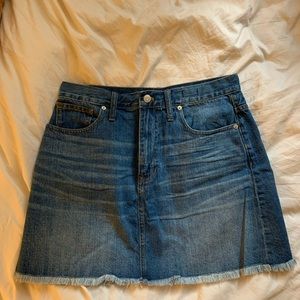 Madewell ridge denim a-line skirt